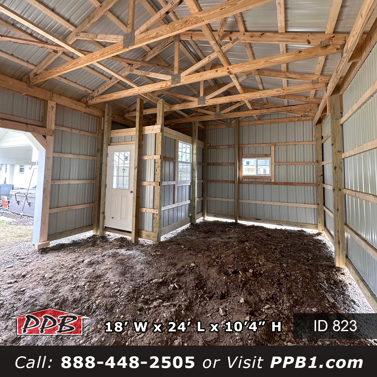 823 18x24x10 interior framing before the concrete floor was poured