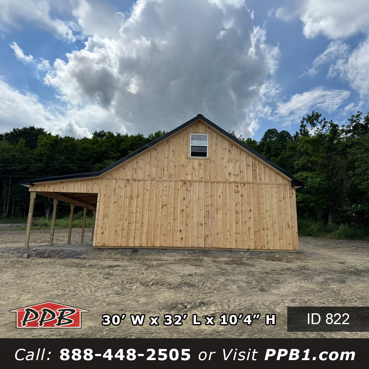 Loft garage gable end with attic window Pennsylvania