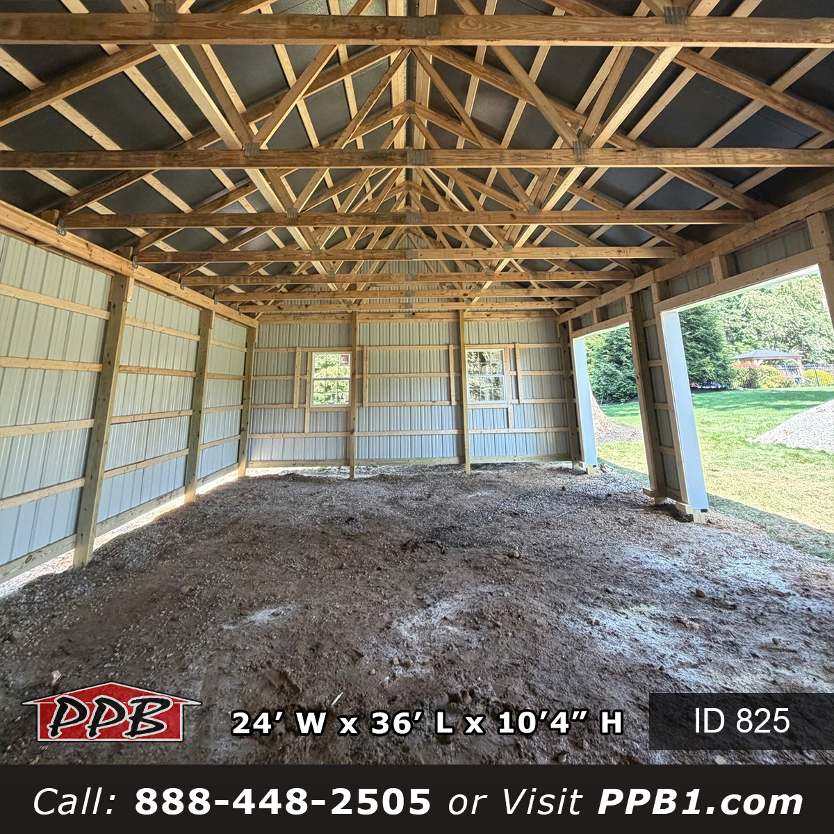 825 24x36x10 interior framing before the concrete floor was poured