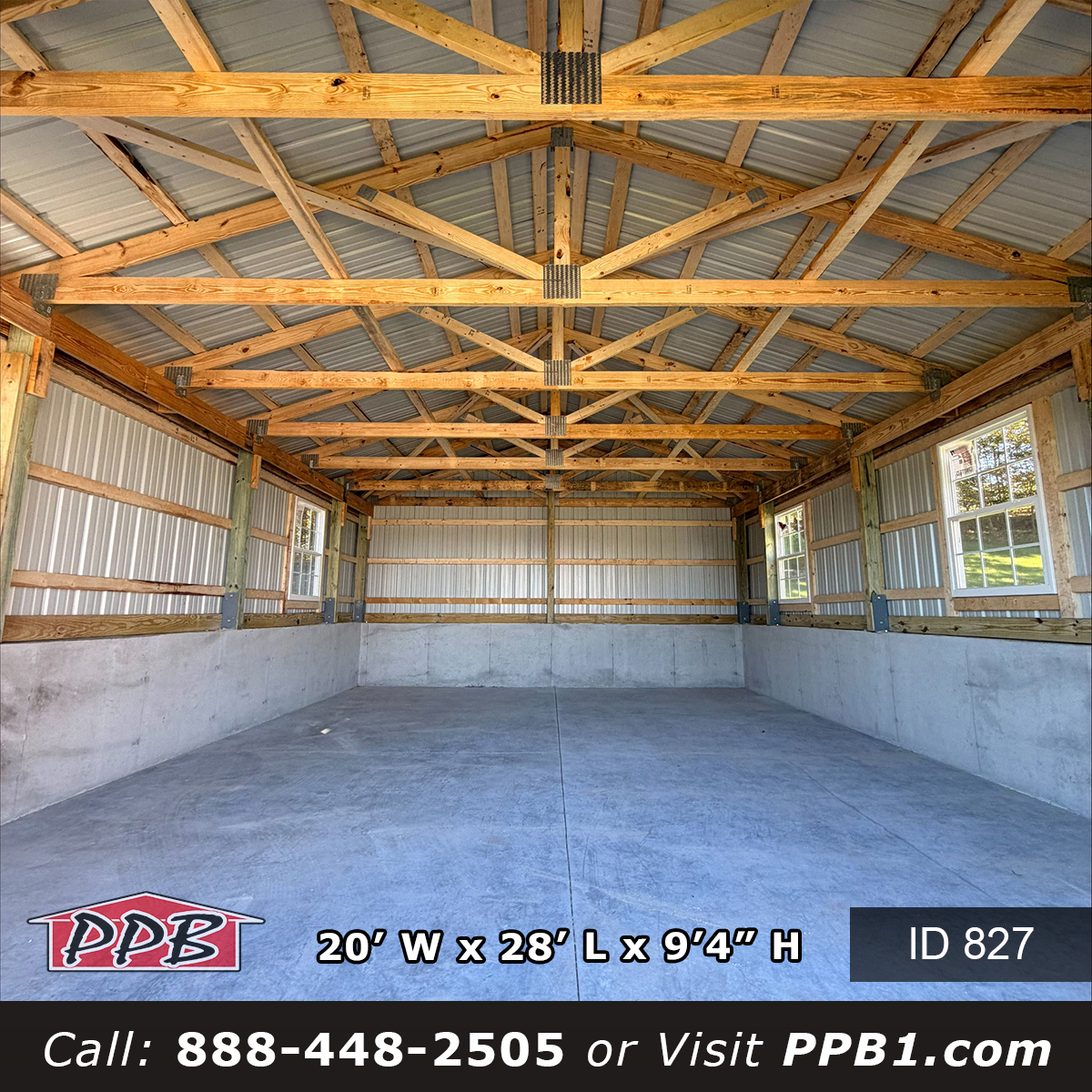 827 20x28x9 interior framing with concrete knee walls on both sides